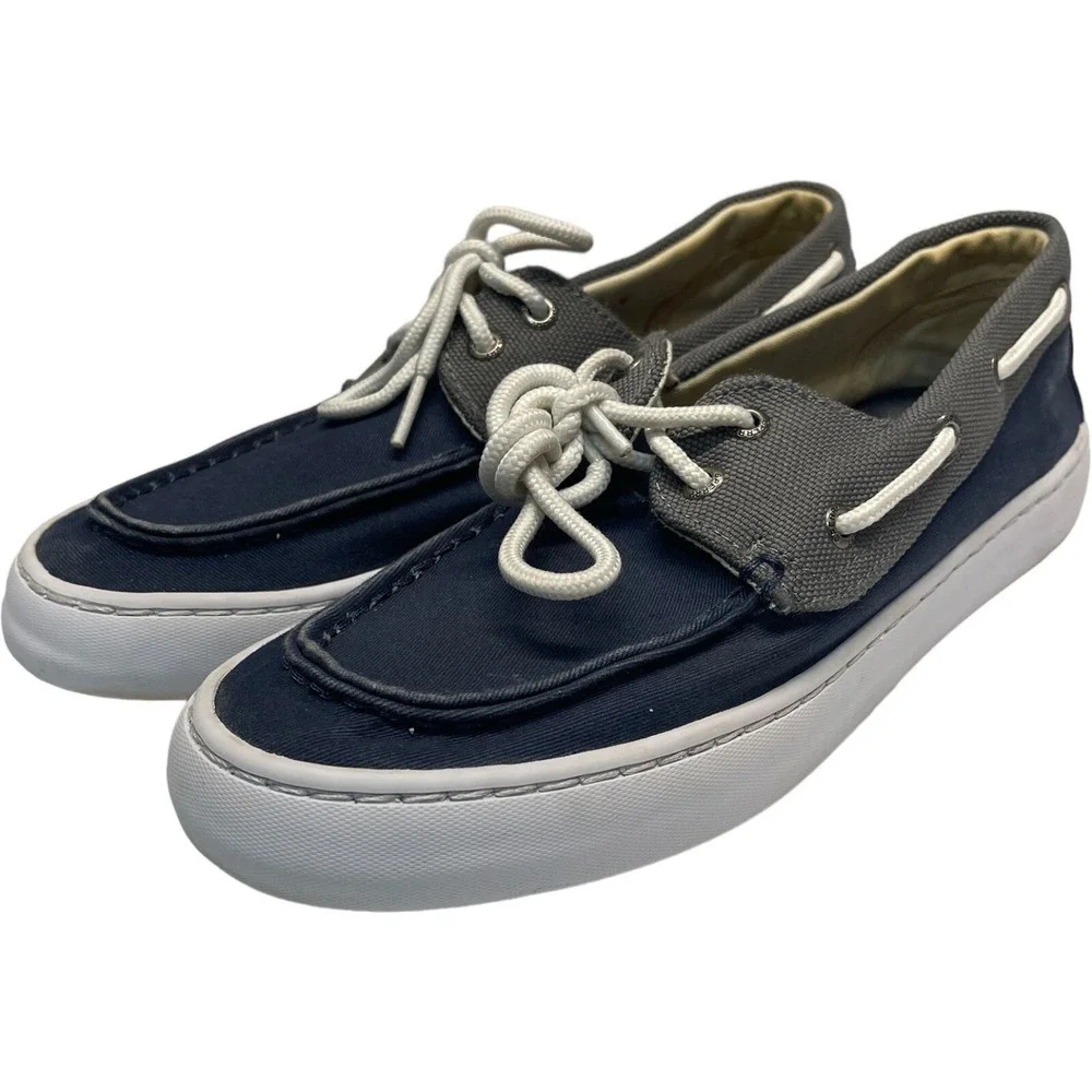 Sperry Top Sider Mens 8M Loafer Boat‎ Style Blue Gray Lace Up Shoe